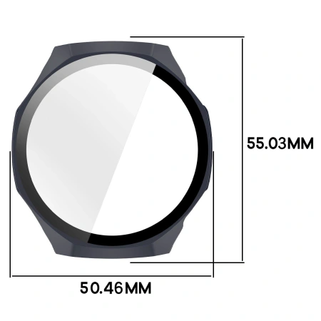 Etui ze szkłem do zegarka Bizon Case Watch Adamo do Huawei Watch GT6 Pro 46 mm, niebieskie