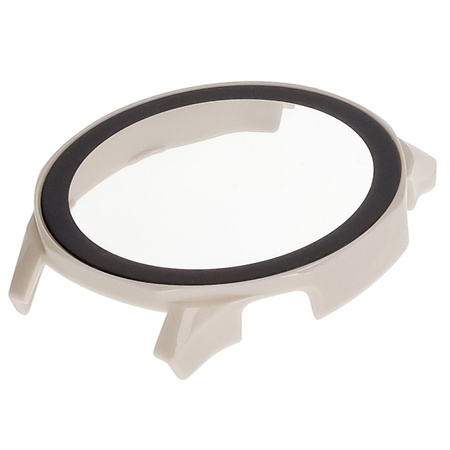 Etui ze szkłem do zegarka Bizon Case Watch Adamo do Huawei Watch GT 5 46 mm, beżowe