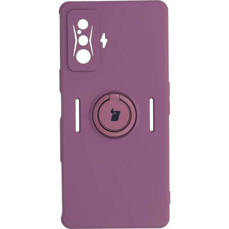 Etui Bizon Case Silicone Ring do Xiaomi Poco F4 GT, ciemnofioletowe