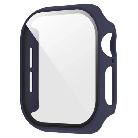 Etui ze szkłem do zegarka Bizon Case+Glass Watch do Apple Watch SE 3 / SE 2 / SE / 6 / 5 / 4 (40 mm), matowe granatowe