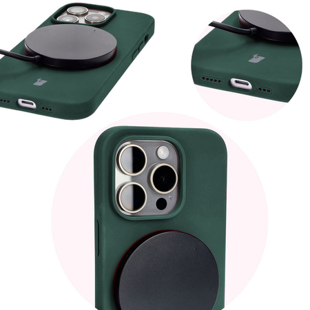 Etui silikonowe do Apple iPhone 14 Pro Bizon Soft Case, ciemnozielone