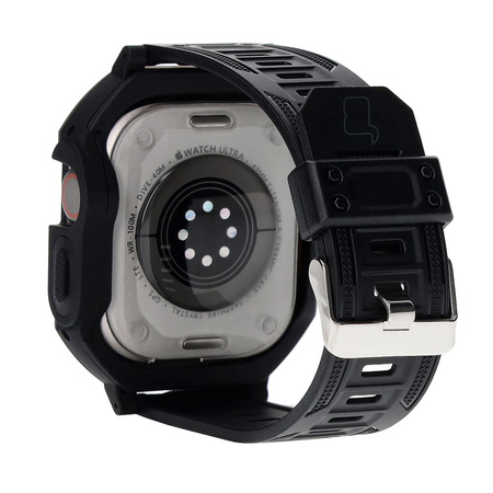 Etui z paskiem Bizon Strap + Case Watch Armor do Apple Watch Ultra 49mm, czarne