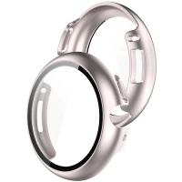 Etui ze szkłem do zegarka Bizon Case Watch Adamo do Google Pixel Watch 4 45 mm, satynowo szampańskie