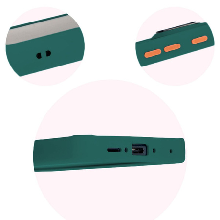 Etui z uchwytem na palec Bizon Case Hybrid Ring do Galaxy Xcover7, przydymione z ciemnozieloną ramką