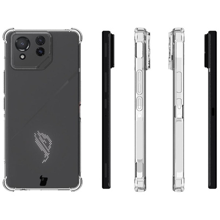 Etui + 2x folia Bizon Case Clear Pack do Asus ROG Phone 8 Pro, przezroczyste