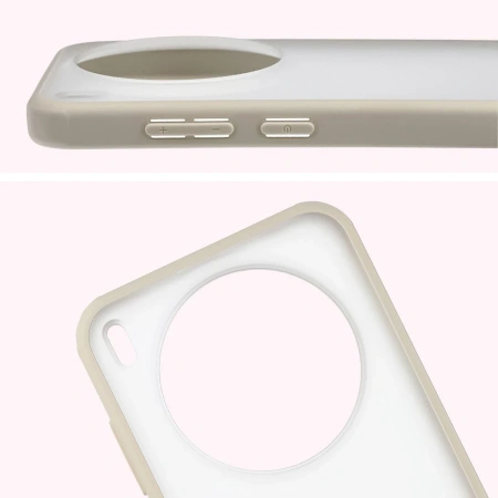 Etui Bizon Case Angelo do Vivo X300, półprzezroczyste z beżową ramką