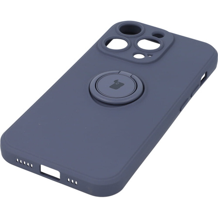 Etui Bizon Case Silicone Ring Sq do iPhone 14 Pro, szare