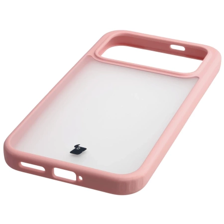 Etui Bizon Case Angelo do Xiaomi POCO F8 Pro, półprzezroczyste z jasnoróżową ramką