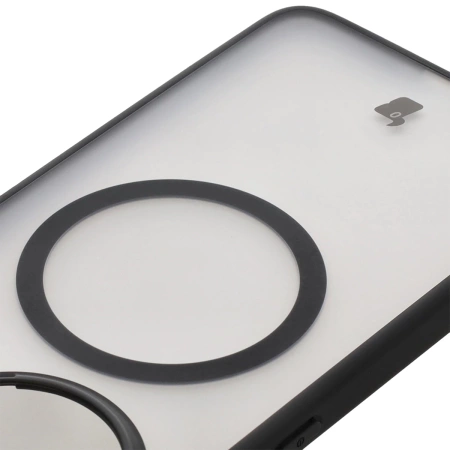 Etui z pierścieniem magnetycznym Bizon Case MatteO do Xiaomi Poco F7 Pro, przydymione-czarne