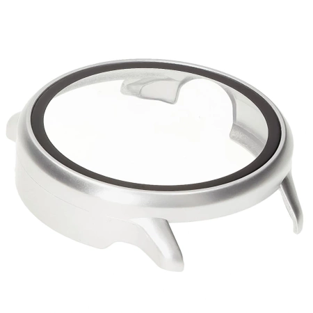 Etui ze szkłem do zegarka Bizon Case Watch Adamo do Garmin Vivoactive 6, satynowo srebrne