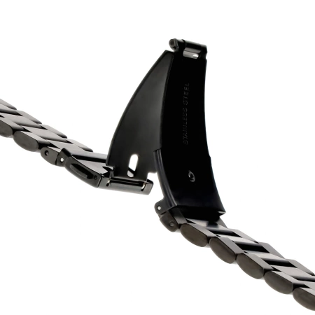 Pasek ze stali nierdzewnej do smartwatcha, Bizon Strap Watch Aura, QuickRelease 20 mm, czarny