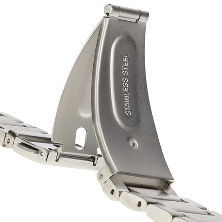 Pasek ze stali nierdzewnej do smartwatcha, Bizon Strap Watch Aura, Quick Release 18 mm, srebrny