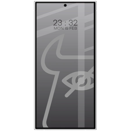 Prywatyzujące szkło hartowane Bizon Glass Edge Shadow Duo do Galaxy S24 Ultra, przyciemniane z czarną ramką, 2 sztuki