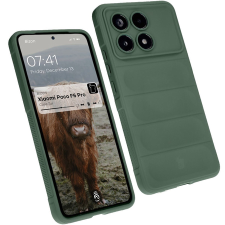 Pancerne etui Bizon Case Tur do Xiaomi Poco F6 Pro, ciemnozielone