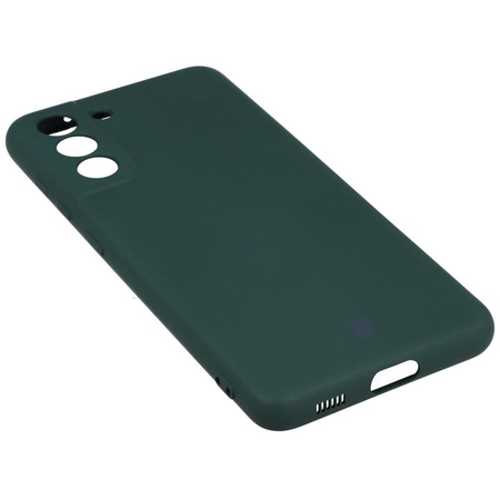 Etui Bizon Case Silicone do Galaxy S21 FE, ciemnozielone