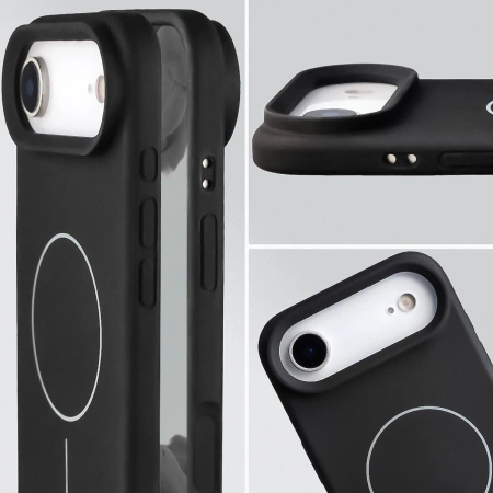 Silikonowe etui z pierścieniem magnetycznym Bizon Soft Case Magnetic do iPhone Air, czarne