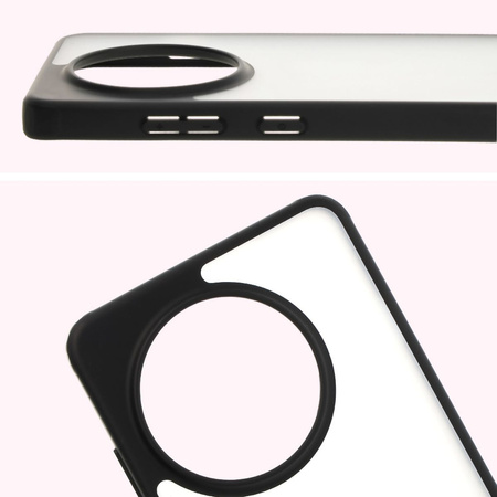 Etui Bizon Case Angelo do OnePlus 13R, półprzezroczyste z czarną ramką