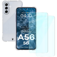 Etui + 2x szkło Bizon Case Clear Pack do Redmi 14C 4G, przezroczyste