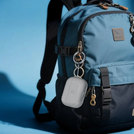 Elastyczne etui z karabińczykiem Bizon Case Headphone Clear do Samsung Galaxy Buds 3/3 Pro przeźroczyste