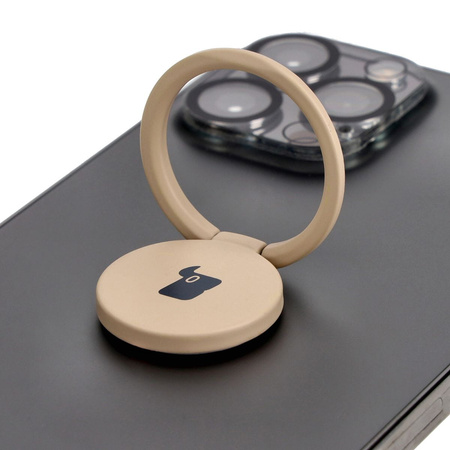 Uchwyt na palec Bizon Accessories Ring Turtle uniwersalny, kawowy