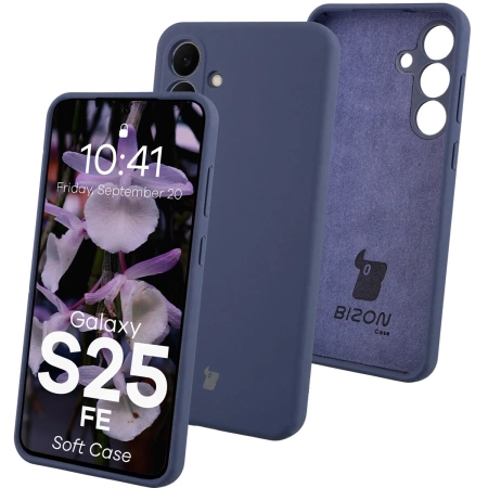 Silikonowe etui Bizon Soft Case do Galaxy S25 FE, ciemnoniebieskie