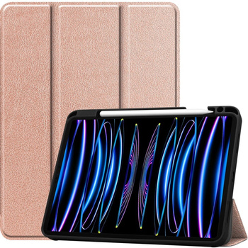 Etui Bizon Case Tab Lizard do iPad Pro 11 2022/2021/2020/2018, różowozłote