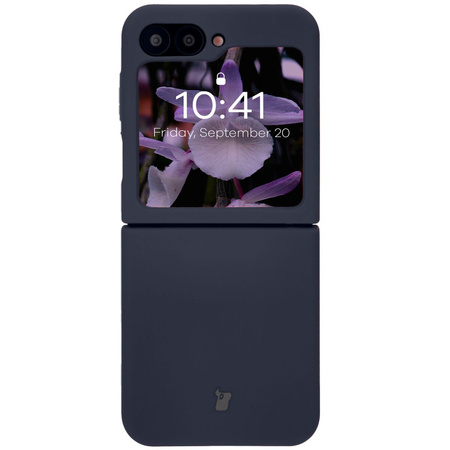 Silikonowe etui Bizon Soft Case do Galaxy Z Flip7 FE / Z Flip6, ciemnoniebieskie