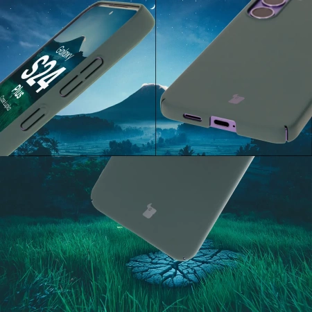 Etui Bizon Case Łupka do Galaxy S24 Plus, zielone