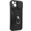 Etui Bizon Case Camshield Card Slot Ring do iPhone 14 Plus, czarne