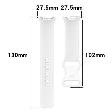 Silikonowy pasek Bizon Strap Watch Silicone S do Google Pixel Watch 3/Watch 2/Watch 1 41mm, biały