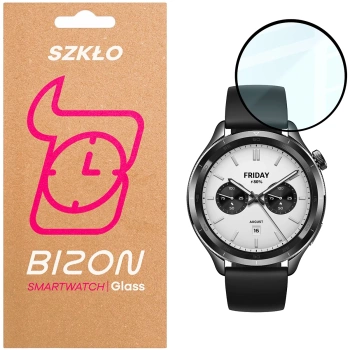 Szkło hybrydowe Bizon Glass Watch Edge Hybrid dla Xiaomi Watch S4, czarne