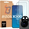2x Szkło + szybka na aparat Bizon Edge Pack do Vivo X300 Pro