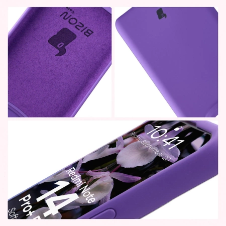 Silikonowe etui Bizon Soft Case do Xiaomi Redmi Note 14 Pro Plus 5G, fioletowe