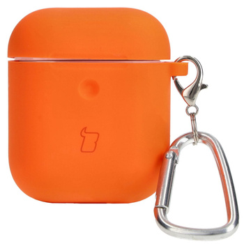 Etui Bizon Case Headphone Silicone do AirPods 1/2, marchewkowe