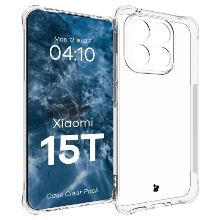 Elastyczne etui + 2x szkło hartowane Bizon Case Clear Pack do Xiaomi 15T