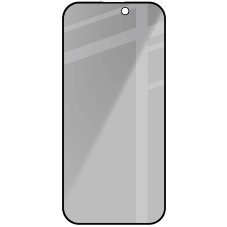 Prywatyzujące szkło hartowane Bizon Glass Edge Shadow do iPhone 16 Pro, przyciemniane z czarną ramką