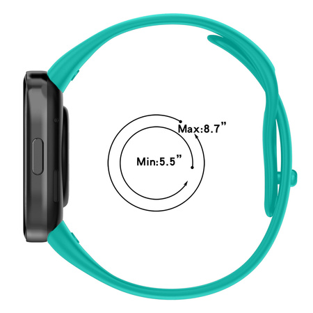 Pasek Bizon Strap Watch Dots do Xiaomi Redmi Watch 3, ciemno-miętowy