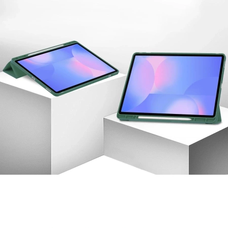 Etui z klapką Bizon Case Tab Lizard do Galaxy Tab S10 FE Plus, ciemnozielone