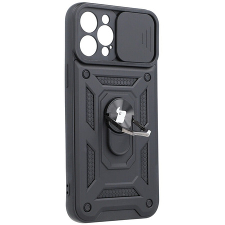 Etui Bizon Case CamShield Ring do iPhone 12 Pro Max, czarne