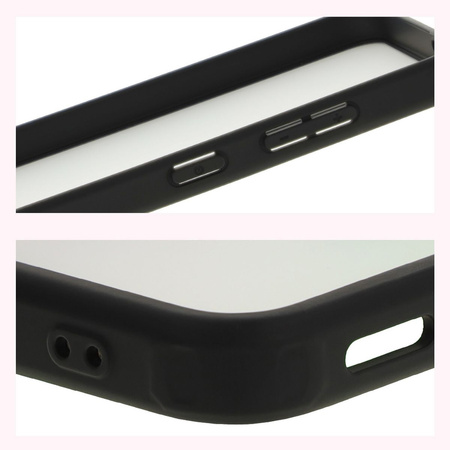 Etui Bizon Case Angelo do Galaxy S25 , półprzezroczyste z czarną ramką