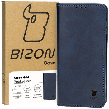 Etui z klapką Bizon Case Pocket Pro do Motorola Moto G14, granatowe