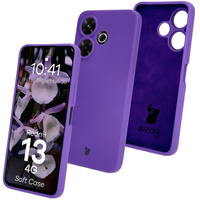 Silikonowe etui Bizon Soft Case do Xiaomi Redmi 13 4G, fioletowe