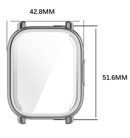 Etui z osłoną ekranu Bizon Case Watch Felipe do Xiaomi Redmi Watch 5 Active, srebrne