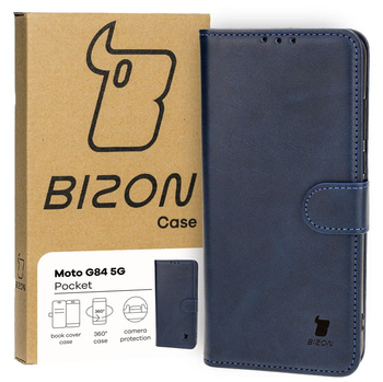 Etui z klapką Bizon Case Pocket do Motorola Moto G84 5G, granatowe