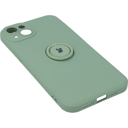 Etui Bizon Case Silicone Ring Sq do iPhone 14 Plus, jasnozielone