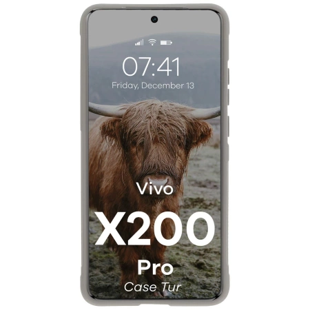 Pancerne etui Bizon Case Tur do Vivo X200 Pro, jasnoszare