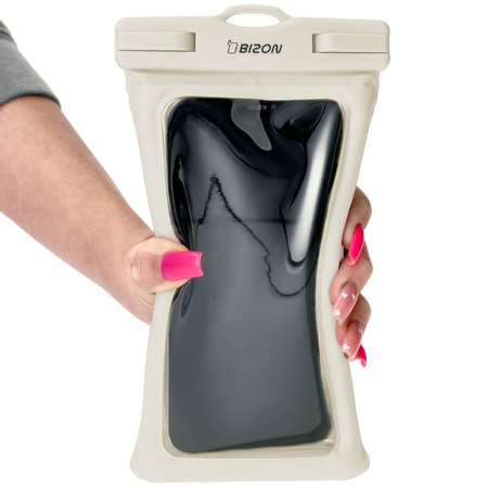 Etui wodoszczelne Bizon Case Hydrofloat, ecru