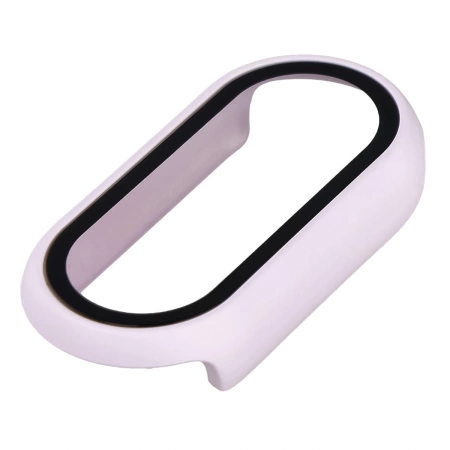 Etui ze szkłem do zegarka Bizon Case+Glass Watch do Xiaomi Smart Band 10, jasnofioletowe