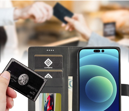 Etui Bizon Case Wallet do iPhone 14 Pro, czarne