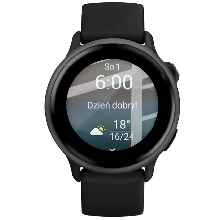 Szkło hybrydowe Bizon Glass Watch Edge Hybrid dla Garmin Vivoactive 6, czarne